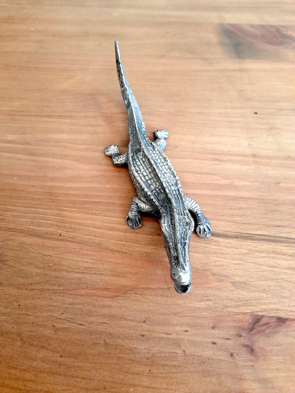 Krokodil versilbert