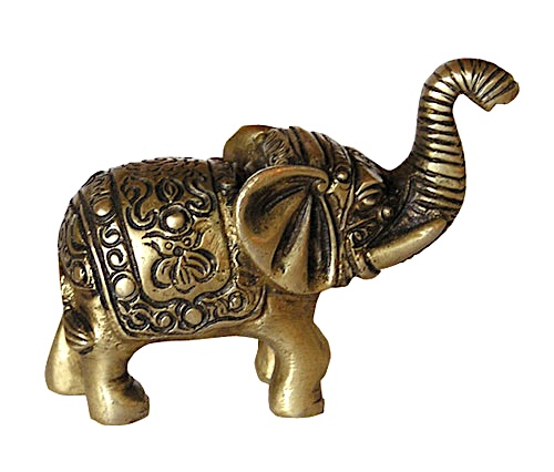 Baby Elephant with Engraving, Brass 