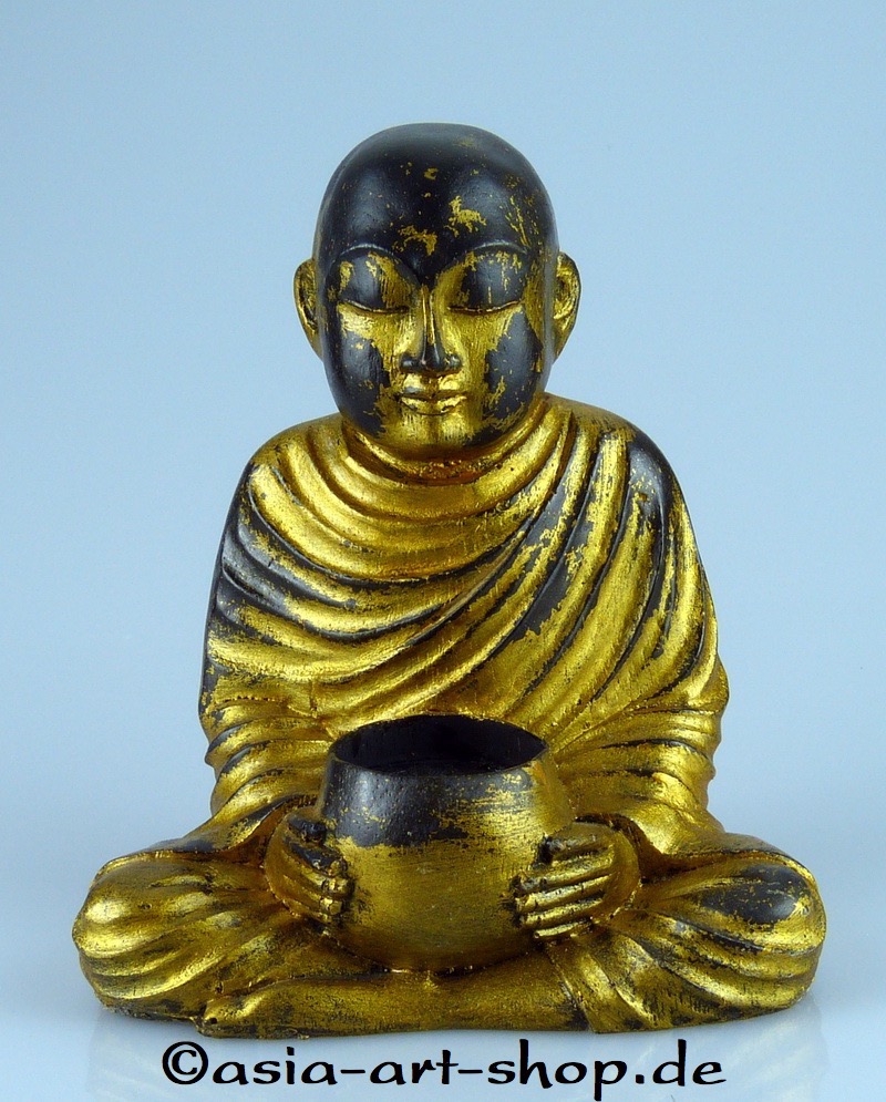 buddhist monk with sacrificial bowl
