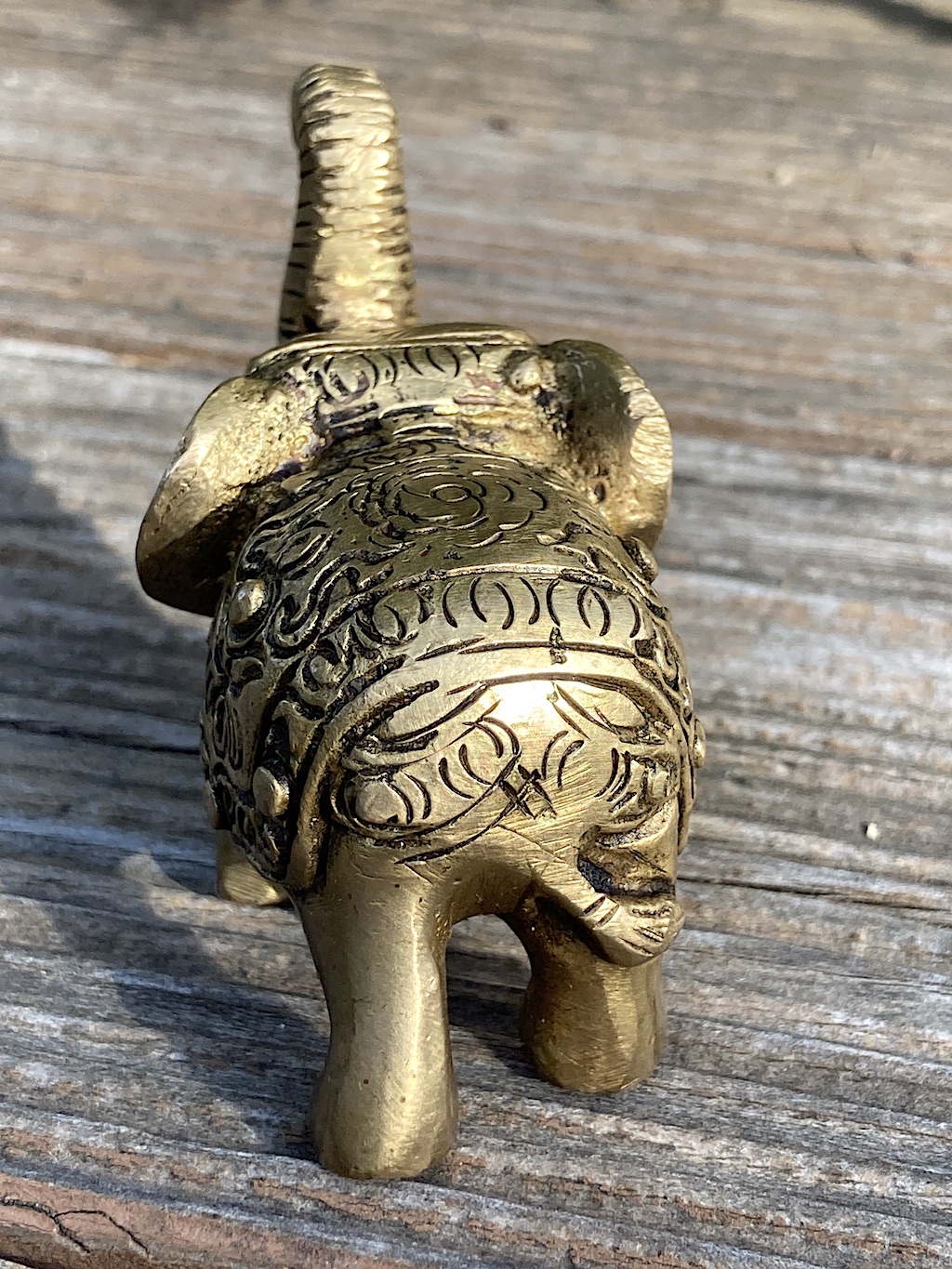 Baby Elephant with Engraving, Brass 