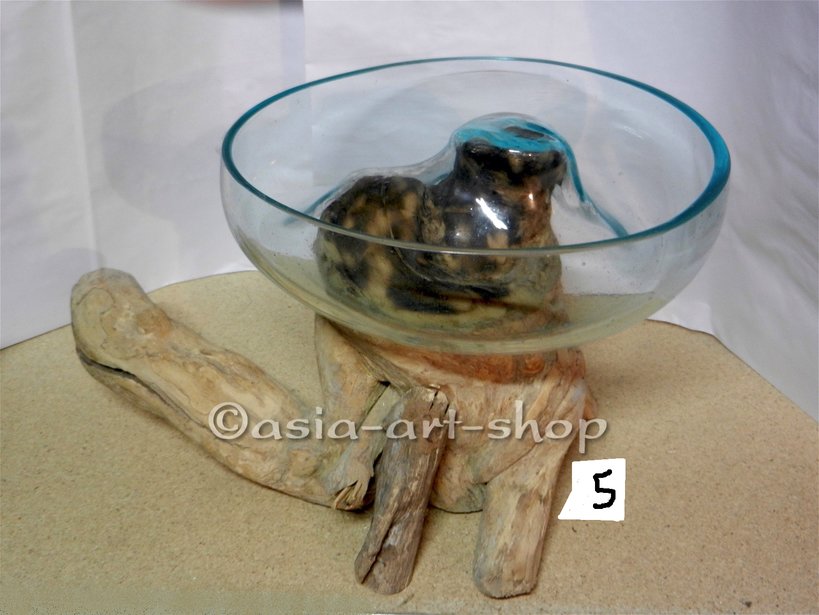 Glasschale auf Wurzel, medium