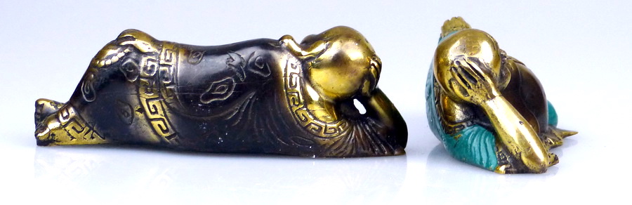 Buddha liegend braun golden