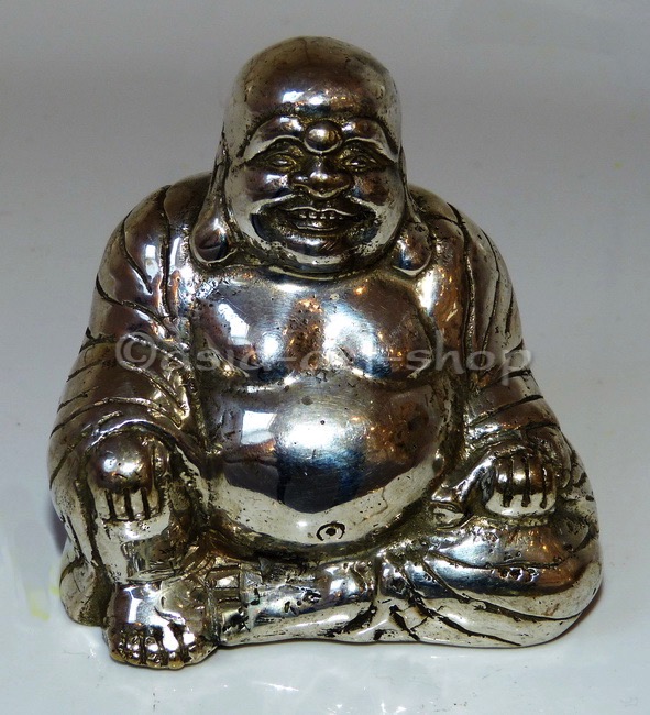 Happy Buddha versilbert