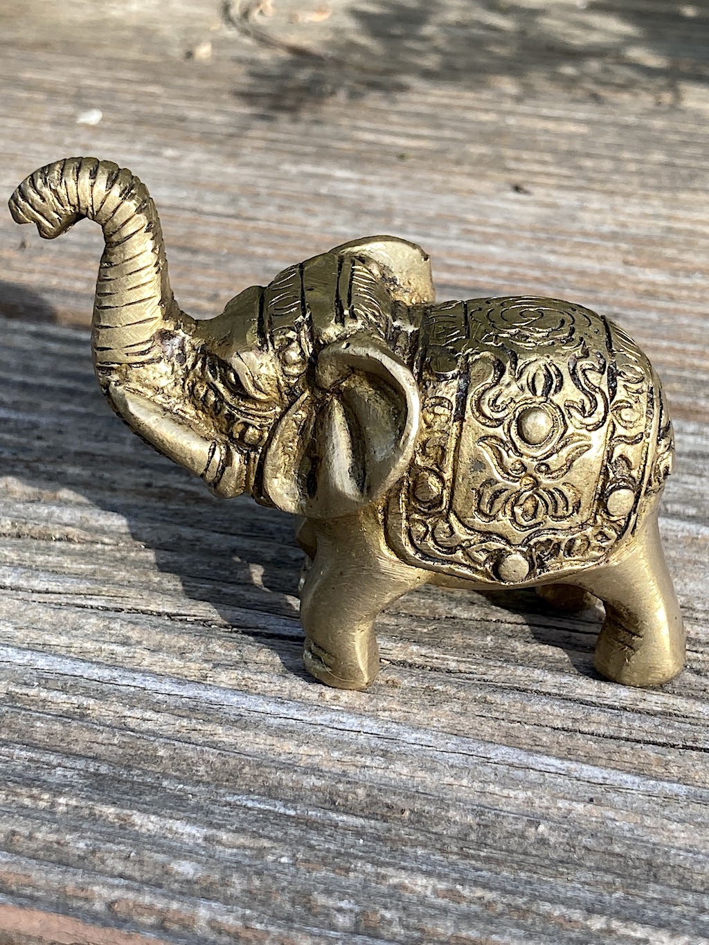 Baby Elephant with Engraving, Brass 