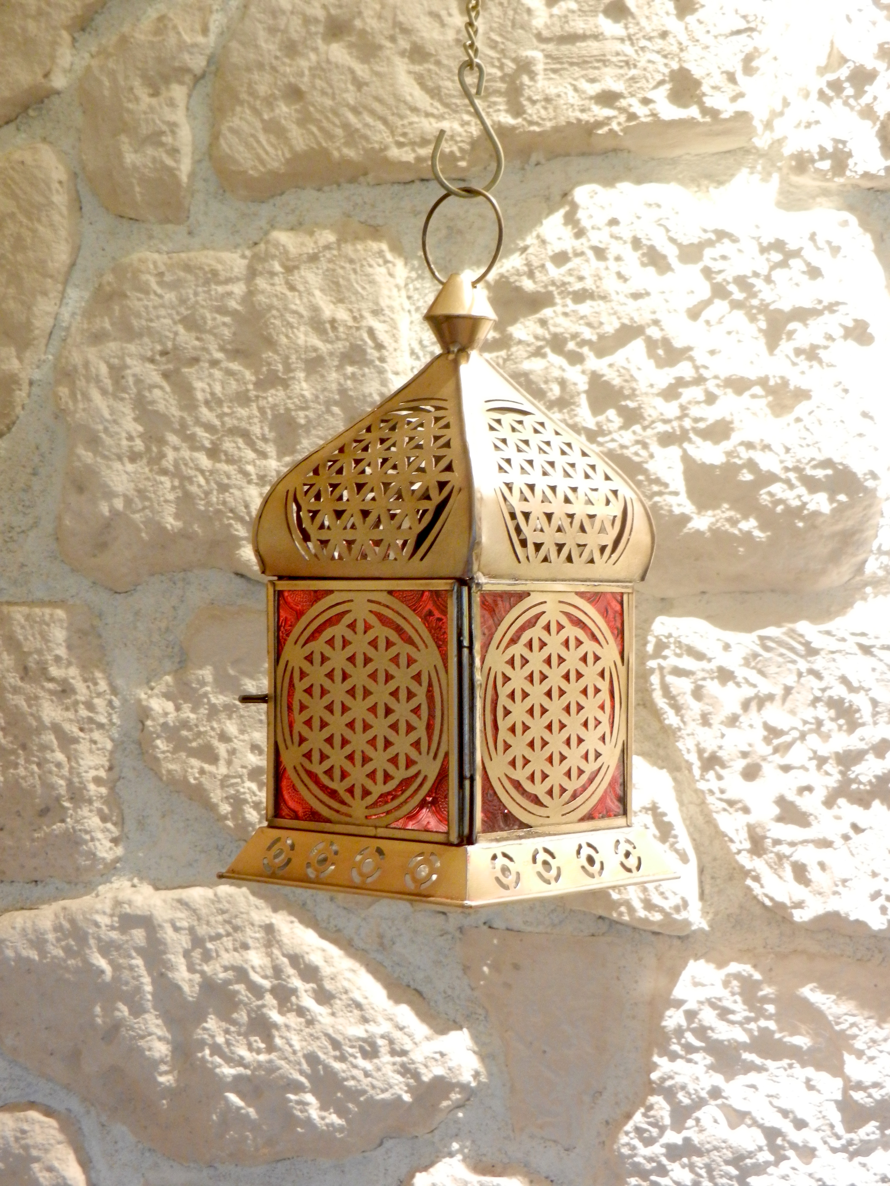 Lantern flower of life, gold 